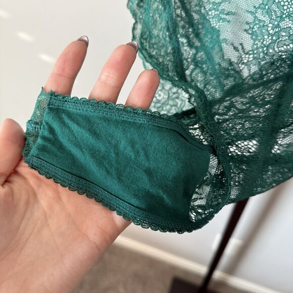 Victoria's Secret Green Unlined Wicked Lace Up Teddy Lingerie Size Large - Picture 5 of 6